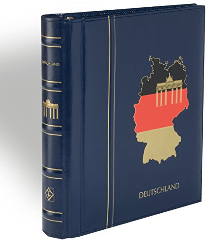 Leuchtturm Drehstabbinder Perfect DP für Briefmarken, Classic Design, Prägung Deutschland inkl. Schutzkassette blau