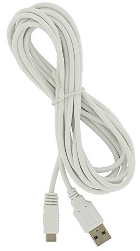 DollaTek 3M Extra Lungo USB Dati Sincronizzazione Caricatore Potere Cavo per Nintendo Wii U Gamepad Controller (Bianco)