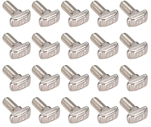 sourcing map 20 Stück M8 Gewinde 20mm T-Nut Bolzen T-Bolzenschrauben Carbon Stahl 45 Serie DE de
