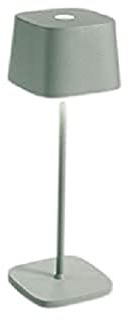 Zafferano Ofelia - Dimmbare LED Tischlampe, Schutzart IP65, Innen-/Außenbereich, Mikro-USB-Ladegerät, H30cm, EU-Stecker, 2,2 W - Salbei