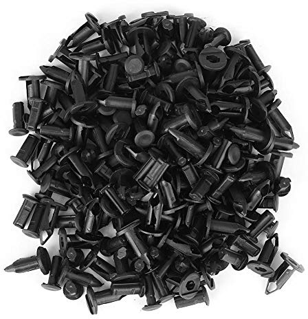 Clip fissa parafango paraurti pannello portiera auto, 100 pezzi 8 mm paraurti auto rivetto in plastica di fissaggio fermo fermo pin clip perno nero per