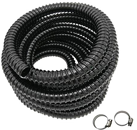 Teichschlauch, 25 mm, Innenschlauch, Wellschlauch, flexibler PVC-Gartenschlauch für Fischbrunnen, Teich, Filterpumpe, Schlauch (6 m Länge, 25 mm)