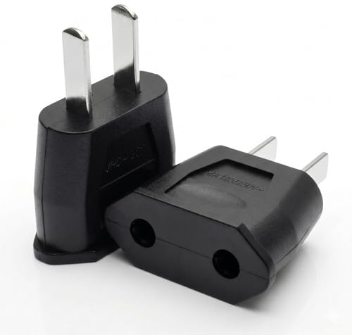 Adaptador Enchufe Europeo a Americano, Pack de 2 | Compatible con EE.UU., Canadá, México, Japón | Diseño Compacto y Seguro para Viajes y Trabajo | 2 Unidades
