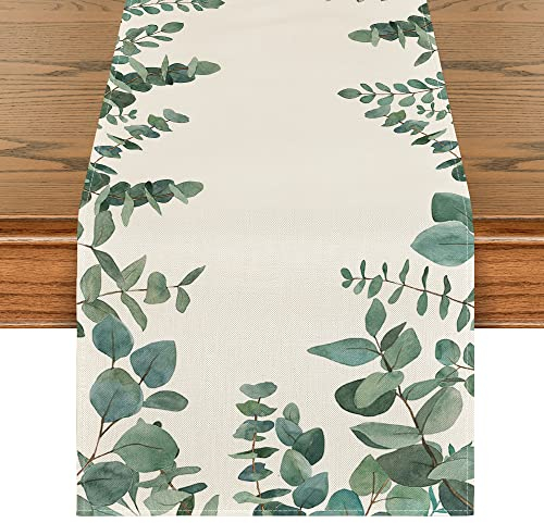 Artoid Mode Eukalyptus Sommer Tischläufer, Küche Esstisch Dekoration für drinnen und draußen Urlaub Party Wohnzimmer Dekor 40 x 100 cm