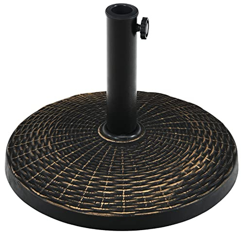 KOMFOTTEU Sonnenschirmständer Rund, Schirmständer für Schirmstock 39/48mm, Sonnenschirmfuß mit Rattandesign, Balkonschirmständer & Marktschirmständer für Garten, Terrasse, Strand (10 kg)