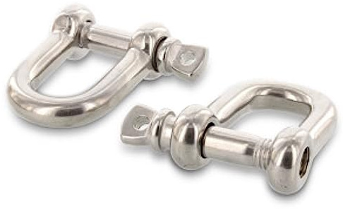 Rundschäkel 3 mm Edelstahl V4A 6 Stück D-Ring-Schäkel 3X6X12 mm, (WLL): 82kg (ideal als Bindeglied zwischen Ketten, Drahtseil oder Hundeleinen) - kurze Form
