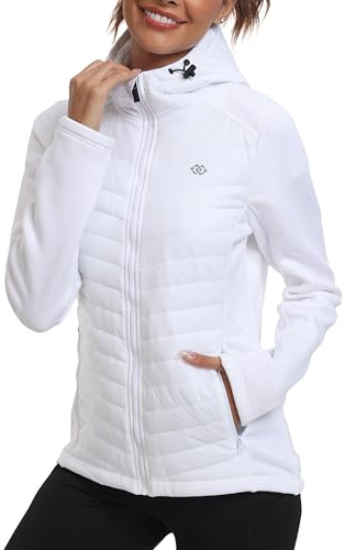 MoFiz Women's Lightweight Hooded Puffer Jacket Padded Quilted Jackets | Water resistant, Windproof, Warm, Transitional Jacket, Hybrid Down Jacket, Zip Pockets, Machine Washable.