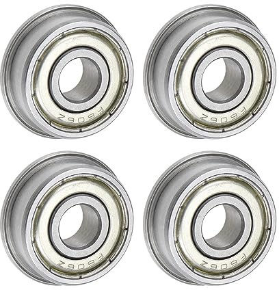 QUARKZMAN F606ZZ Flangiato Sfera Cuscinetto 6x17x6mm Doppio Schermato Cromo Acciaio Flangia Cuscinetto, 4pz