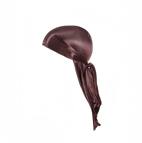 Proumhang Langer Schwanz Durag,Piraten-Haarmütze,Wie Seide Bandana Satin Kopftuch für Männer Frauen,Wave Headbands,Schlaftuch,Breite Kopftücher,Hip-Hop und tägliche Dekoration Kaffee