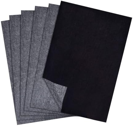 Visxcnu Kohlepapier zum Nachzeichnen Graphit-Transferpapieren, 50 Stück, schwarzes Graphitpapier zum Nachzeichnen Zeichnungen auf Holzprojekten, Leinwand, Stoff, Carbon Papier Pauspapier Papier
