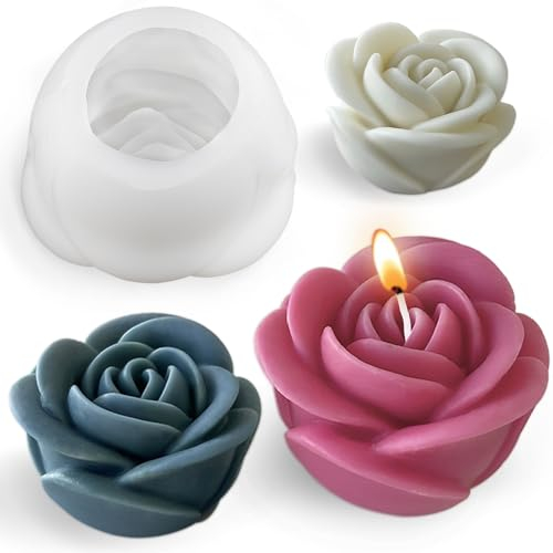 3 Stück Rose Blumen Silikonform Kerzen Formen Silikon Kerzen Selber Machen Set Silikonformen Gießformen Blume Kerze Epoxidharz Formen Kerzenformen Zum Gießen Kerzenform Resin Form Harz Gießen Set