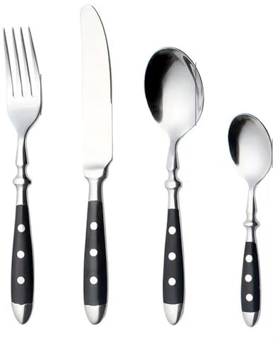 Cutlery Sets Stainless Steel Tableware Hotel Western Steak Knife Fork Spoon 4 Piece Set Black