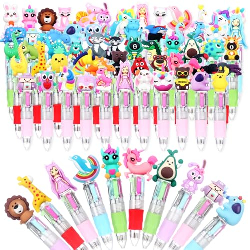 Gudotra 60 Pezzi Penne Multicolore Gadget Compleanno Bambini Regalini Fine Festa Compleanno Penne Gel Colorate (60)