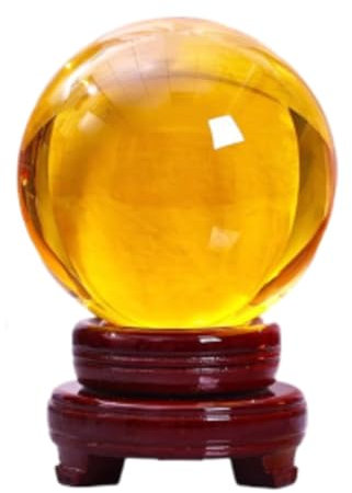 NIBHZ Gli Ornamenti della Sfera di Cristallo Bianca Trasparente Possono Ruotare La Sfera di Vetro Gialla Viola Polvere Blu Soggiorno Ufficio Decorazioni Fortuna,Yellow-120mm
