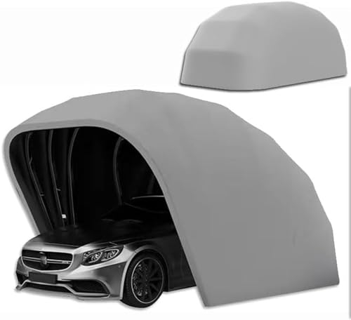 sjdoPulse Cochera Gris De Acero Inoxidable, Cochera Resistente, Garaje Portátil Enorme, Grande Y Totalmente Automático, Tienda De Campaña Telescópica Plegable para Coche Al Aire Libre para Automóvil