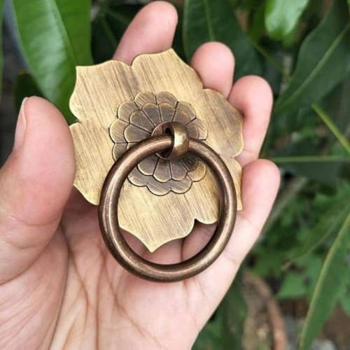 Antique Bronze Brass Door Handles Drawer Cupboard Knob Dresser Cabinet Drop Ring Pulls Wall Hanging Hooks Furniture Hardware,Antique Bronze,Smaller Ring