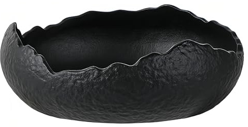 Dowbom Key Bowl For Entryway Table, Home Decor Gift, Office Candy Bowl (Black, Plate Shape)