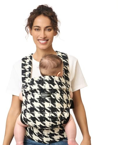 Momcozy Baby Carrier - Ergonomic, Cozy and Lightweight Carrier for 3-24 Months, Effortless to Put On, Ideal for Hands-Free Parenting, Enhanced Lumbar Support, Houndstooth