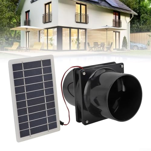 Solar-Abluftventilator, 10 W 12 V, Solarpanel, Abluftventilator, wasserdicht, geeignet für Wohnmobilküche, Gewächshaus, Haustierhaus