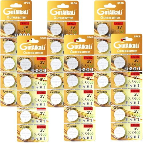 GutAlkaLi 30 Stück CR2032 3V Batterien CR 2032 Knopfzelle Lithium Knopfzellen 3 Volt CR2032