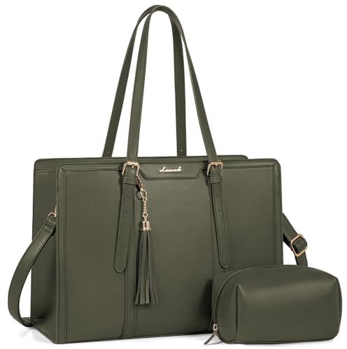 LOVEVOOK Laptoptasche 15,6 Zoll Handtasche Damen Umhängetasche Leder Tote Bag Women Shoulder Crossbody Bag Große Shopper Tasche Elegante Schultertasche Aktentasche Arbeitstasche Lehrertasche für Büro