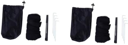 SUPVOX 2 Ensembles Moustiquaire Extérieure Toile Moustiquaire Mosquito Net Stores Moustiquaires Tente De Camping Tente Triangulaire Extérieure Tube en Fibre De Verre Black 5 Pièces * 2