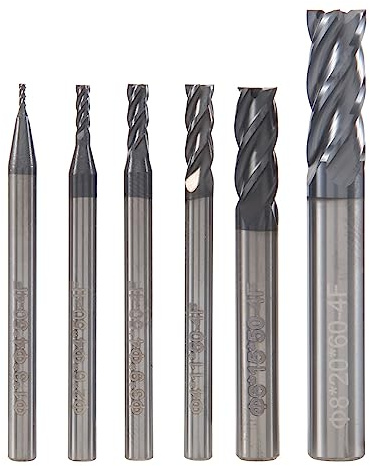 Asyduey 6 StüCke 4 FlöTen SchaftfräSer Set für StäHle Platz Cnc Hart Metall FräSer Spiral FräSer Durchmesser (1 2 3 4 6 8Mm)