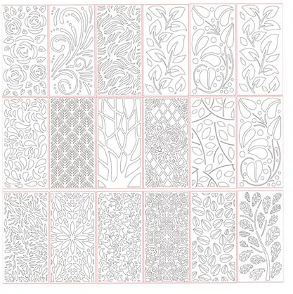 rockible 18x Schablonen zum Malen auf Holzzeichnungsvorlagen Notebook Tagebuch Tagebuch Werkzeug Blumen Blätter Malvorlagen für DIY
