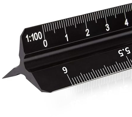 Righello Triangolare, Scalimetro Righello Trinagolare Ideale, 30cm Scalimetro Alluminio Nero, Righelli Scala per Architetti e Ingegneri Righelli Scala per Architetti e Ingegneri(1:20 1:25 1:50 1:100