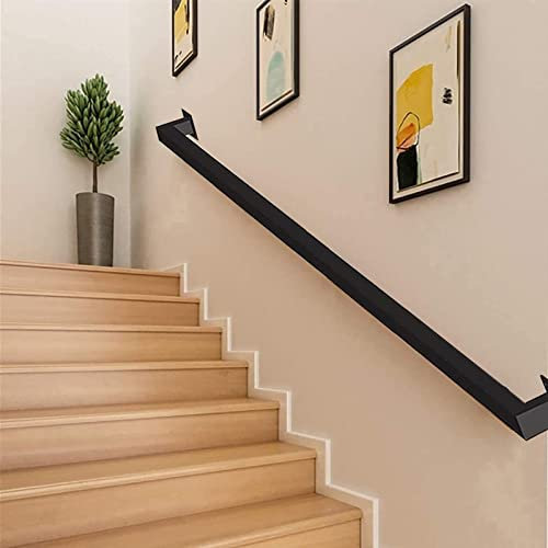 5,2 m Scala in metallo nero il Banner in ferro a parete per gradini esterni Ringhiera di sicurezza antiscivolo per la decorazione domestica regolabile 30 600 cm di lunghezza
