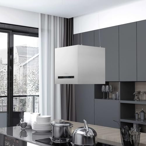 Snsowed Cappa da Cucina ad Isola Sospesa LCD con Sensore 37 cm Acciaio,Cucina e Pranzo,Elettrodomestici,Cappe da cucina-51019