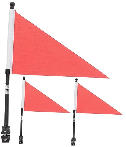 Toddmomy Drapeau de vélo Enfant Durable de Plein air Montagne identifiant dirigé côté vélo de Drapeau de sécurité Faculteurs de vélo pour Les Barres de poignée Polyester Rouge