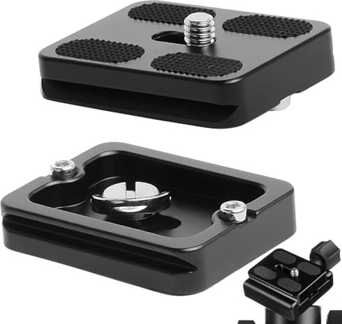 Colorich 2 Stück PU50 Chnellwechselplatte, Kamera Schnellwechselplatte, für Alle 1/4 Zoll Stativgewinde - Arca Swiss Kompatibel - Schnellwechselplatte Stativ