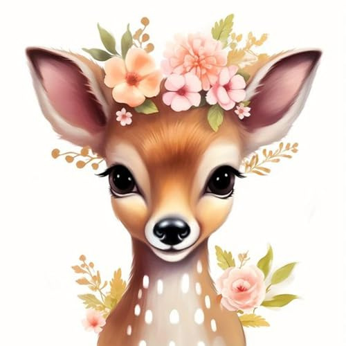 Picmondoo Diamantmålning mini – Bambi Babsy – set | Hartsstenar med skimrande beläggning, tillbehör för kreativa gör-det-själv-projekt med vuxna och barn