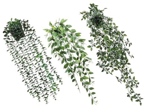 Ciieeo 3stücke Hänge Pflanzentöpfe Künstlich Für Garten Home Office Dekorative Topfpflanzen Aus Grüne Hängende Pflanzen Für Außen-deko