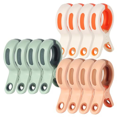 12 Piezas Pinzas Toalla Playa, Pinzas Toalla Playa Tumbona, Pinza Ropa Que no Dejan Marca, Pinza para Toallas de Playa para La Colada Diaria, Toallas de Playa, Ropa Pesada, Sillas de Piscina