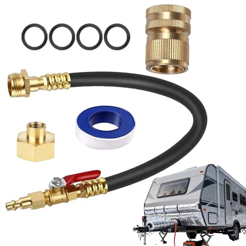 Hivernage De Camping-Car,Tuyau D'Hivernage 43 Cm Avec Robinet D'Arrêt | Raccord De Purge À Air Pour Ligne D Eau De 8 Pièces,pour Remorque Arroseur Hivernal Irrigation Jardin Remorques Bateau Marine