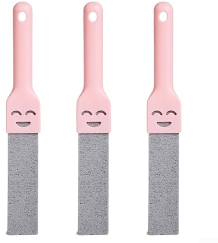 Effektive Kalkentfernung, 3 natürliche Bimssteine, entworfen für Badezimmer, Rosa