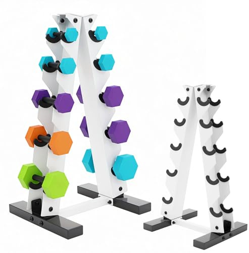 BRRIDE A-Rahmen Hantelständer, 5-Tier Stahl Gewicht Kurzhantel Rack, Platzsparendes Fitness-Rack für Home-Gym, Gewichteständer für Kurzhanteln