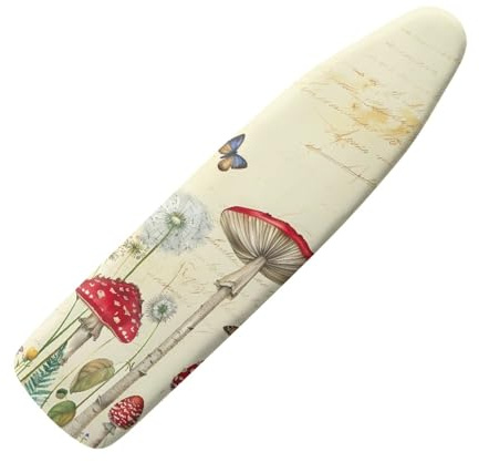 Copriasse da Stiro 140x45 Fungo Beige Elastico Universale per Tutte Le Assi da Stiro, Resistente al Calore - Cordoncino di Fissaggio e Stretch-System - Facile da Cambiare