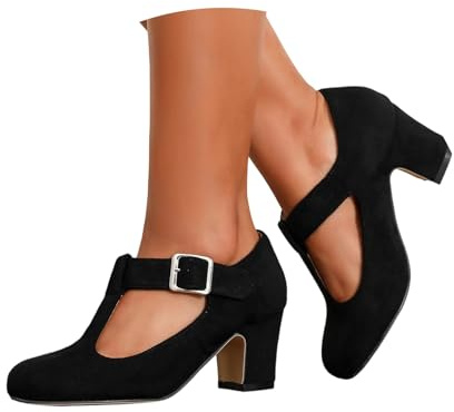 Trachtenschuhe Damen Chunky Pumps Brautschuhe Bequeme Geschlossene Spangenpumps Plateau Absatzschuhe Breite Füße Blockabsatz Hochzeiten Hochzeitsschuhe Weite H Trachtenschuhe