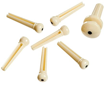 Planet Waves PWSP12 7 Plastik Brückenpins + Plastik Endpin Elfenbein mit schwarzer Einlage