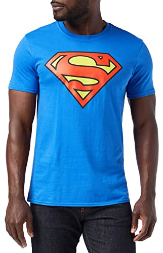 DC Comic Superman Logo-T-shirt Uomo, Azul Royal, Large