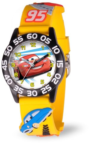 Disney pojkar analog kvartsur med plastrem W001505, Bilar, Plast barn