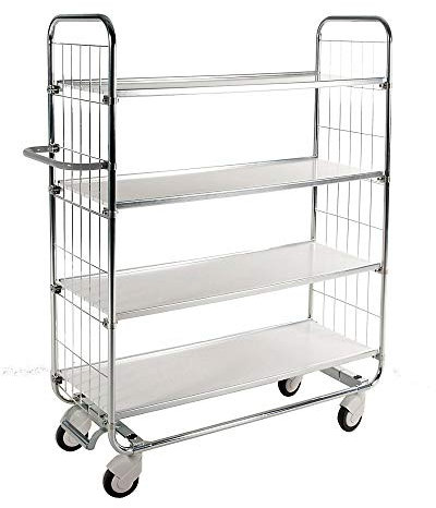 Kongamek | Verzinkter Etagenwagen | 4 Böden | LxBxH 1195 x 470 x 1590 mm | 4 Rollen