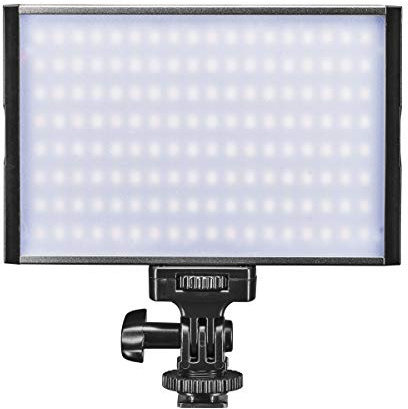 Walimex pro LED Niova 150 Bi Color Videoleuchte, On-Camera Fotolampe 15 W, Videolicht mit einstellbarer Farbtemperatur 3200-566 K, Studiolicht dimmbar