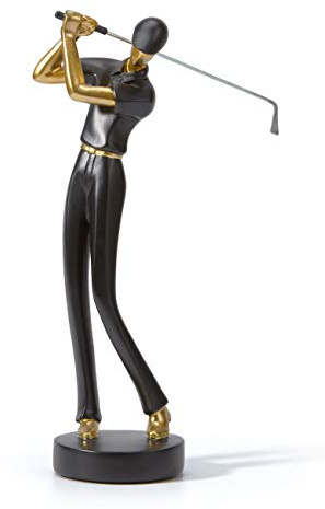 HAUCOZE Golfista Figura Escultura Hogar Adorno Modern Decoración Arte 24cm | Nergo Resina Deportiva Estatua Interior Artesanal Cumpleaño Navidad Regalo para Familiare Amigo Amante