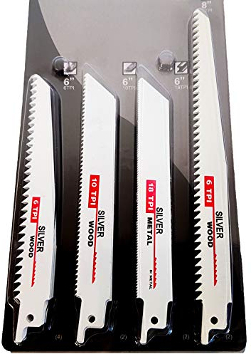 Lot de 10 lames de scie sabre professionnelles pour bois, plastique et métal compatibles avec Bosch Dewalt Makita Milwaukee StarkeAGB