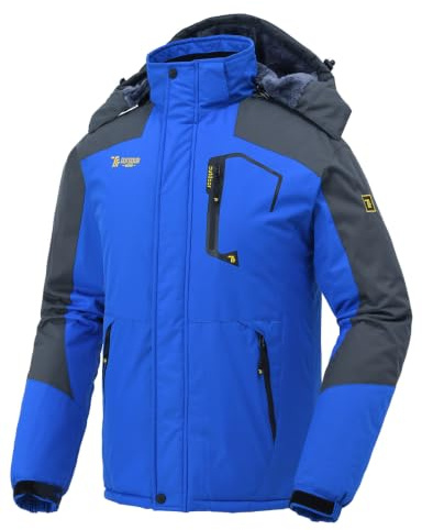donhobo Softshelljacken Herren Gefüttert Funktionsjacke Wasserdicht Atmungsaktiv Wandern Mantel Outdoor Jacke Winter Skijacke Blau M