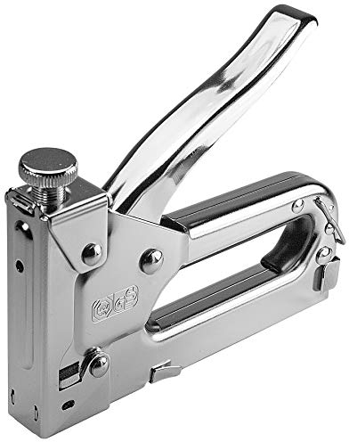 LEVIATAN 207016 - Pinzatrice a mano, con imbottitura in metallo, robusta struttura in metallo cromato, per graffette da 4 a 14 mm